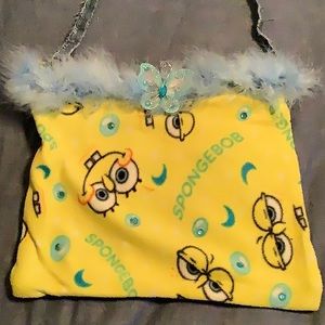 Jean mini purse with Sponge-Bob and blue rhinestones